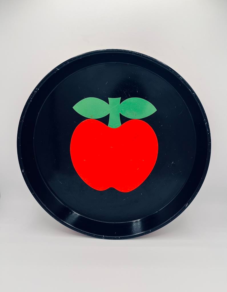 🍎  Vintage metalen dienblad met appel, Verzamelen, Ophalen of Verzenden, Huis en Inrichting