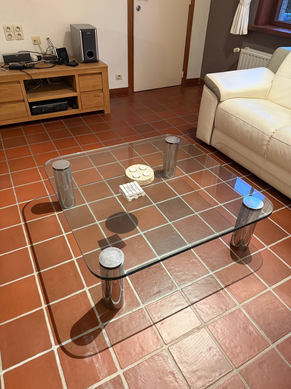 Retro salontafel glas, Ophalen, Glas