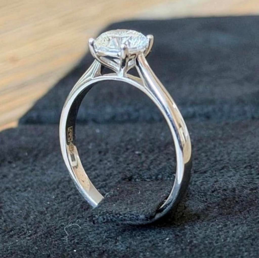 Gouden ring met VS1 diamant 1.05 caraat met IGI certificaat!, Nieuw, Ophalen of Verzenden, 17 tot 18, Met edelsteen
