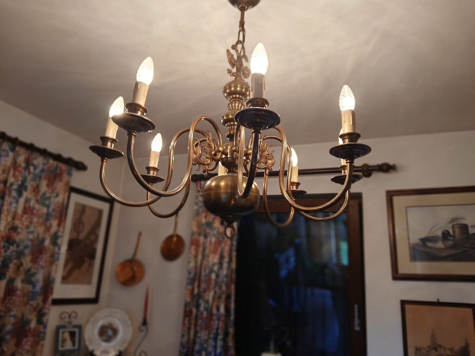 Lustre d’époque, Enlèvement, Utilisé, Métal, Epoque