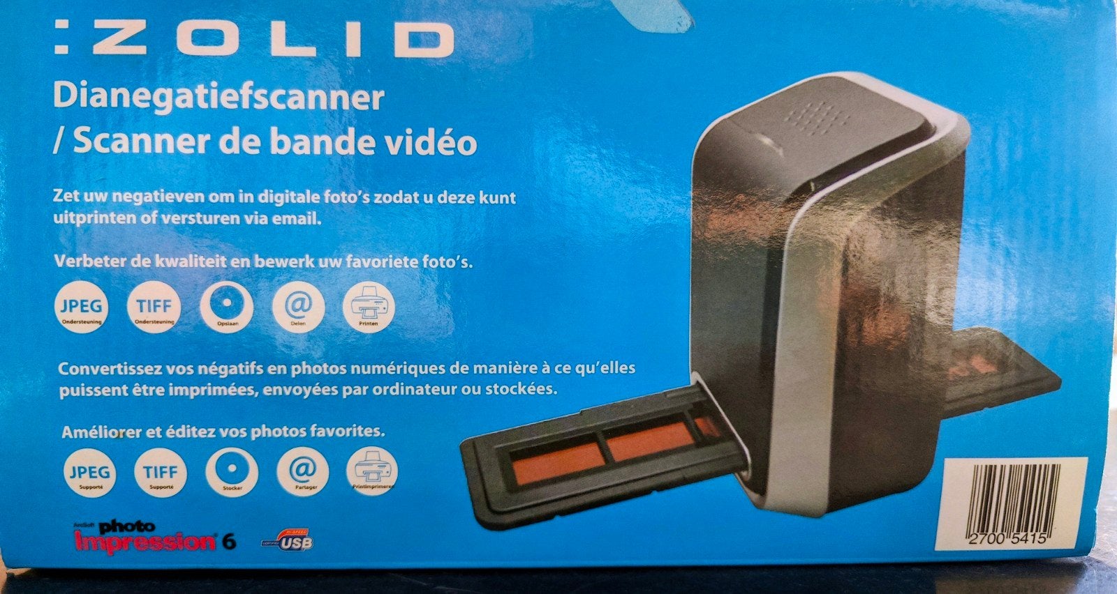 Zolid Dia en Negatiefscanner 5MP USB - Nieuw in doos!, Ophalen, Zo goed als nieuw