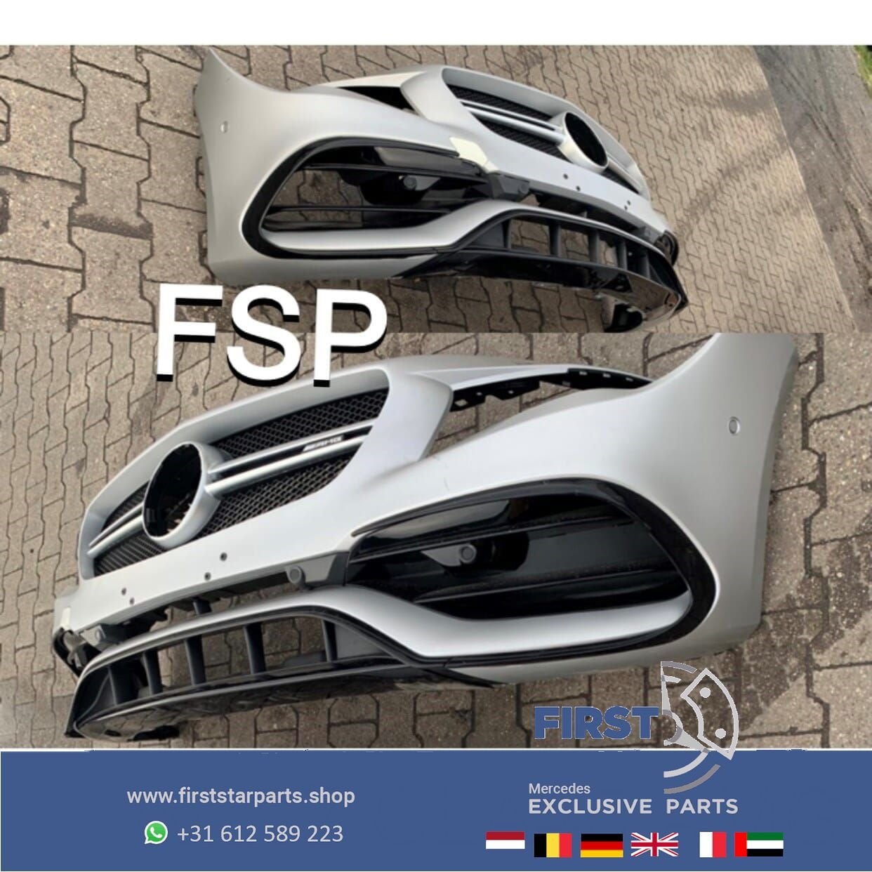 W117 CLA45 FACELIFT 45 AMG VOORBUMPER ZWART COMPLEET + AMG G, Utilisé, -, Avant, -