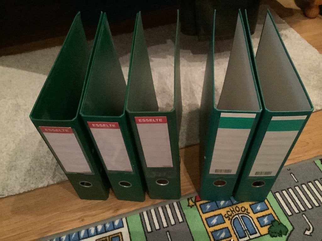 Klasseur / map met hendel 5 stuks, Ophalen, Gebruikt