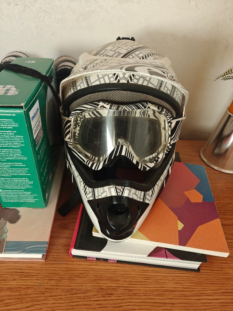 Casque VTT DH Kenny + lunette + attache pour gopro, Enlèvement, Comme neuf, Casque
