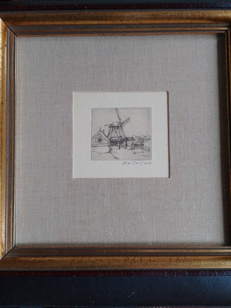 Walter Vaes   1882 - 1958    Ets, Antiek en Kunst, Verzenden, Landschap, Ets