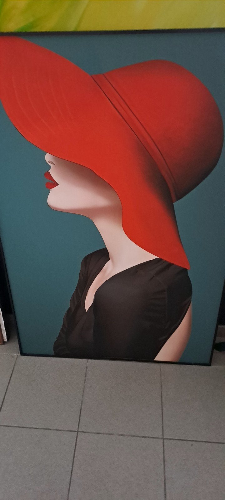 vrouw met rode hoed, Antiek en Kunst, Ophalen