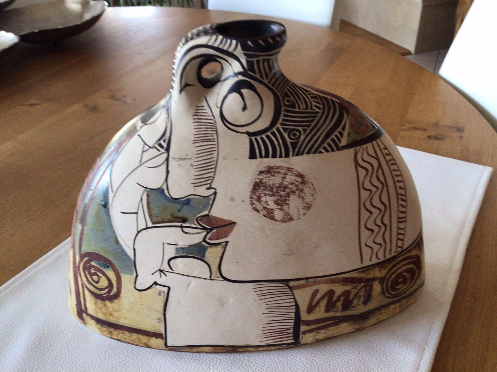 Grand vase vintage en céramique - Style français Vallauris, Maison & Meubles, Enlèvement, Comme neuf