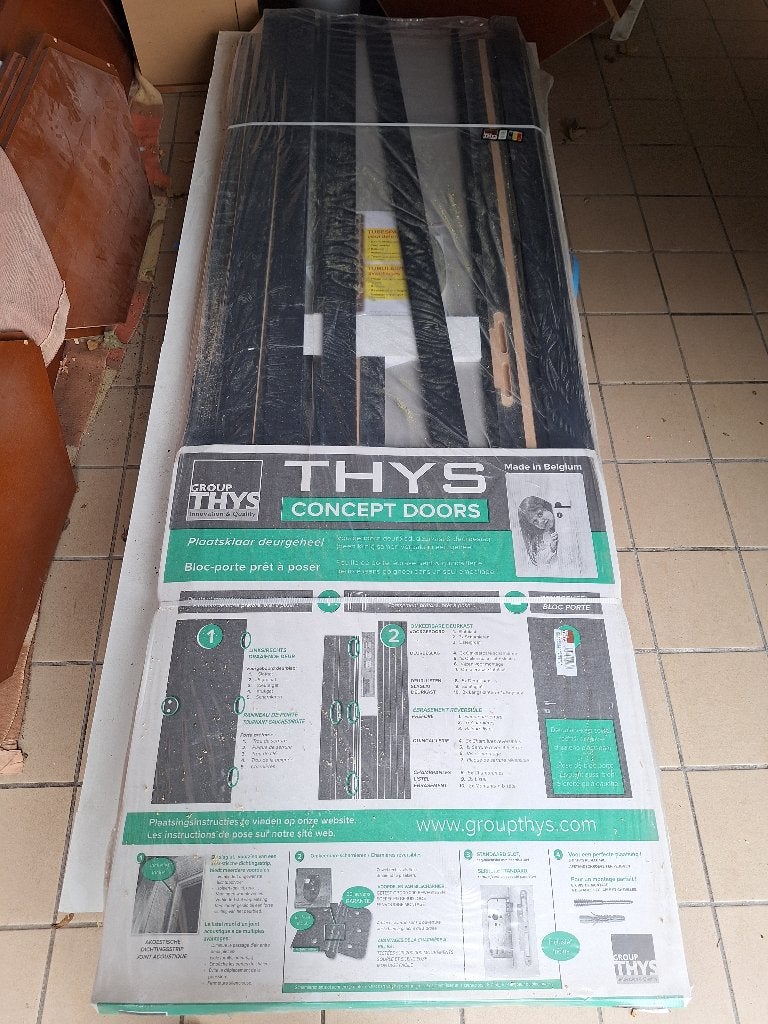 Thys deurgeheel Concept Woodfeeling Beton 73x201,5cm, Ophalen, Minder dan 80 cm, Binnendeur, Nieuw