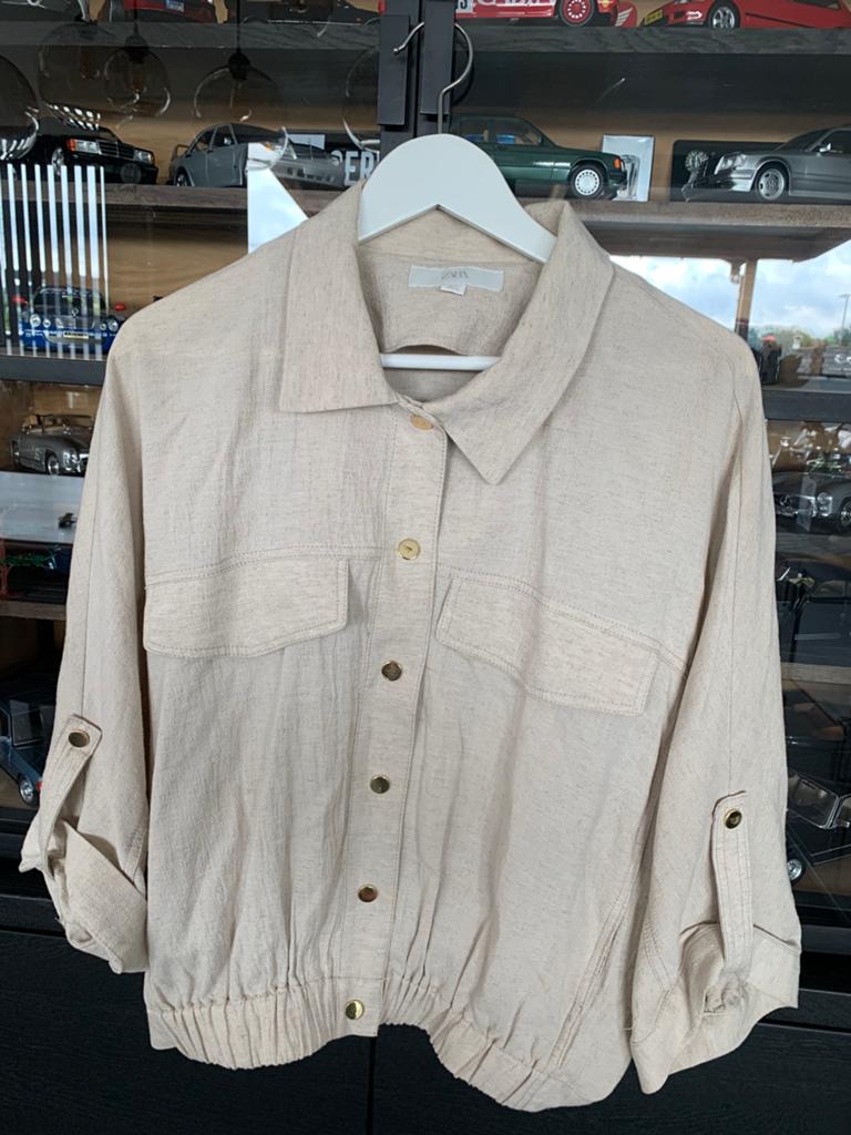 Blouse Zara, Enlèvement ou Envoi, Porté, Beige, Chemisier ou Tunique