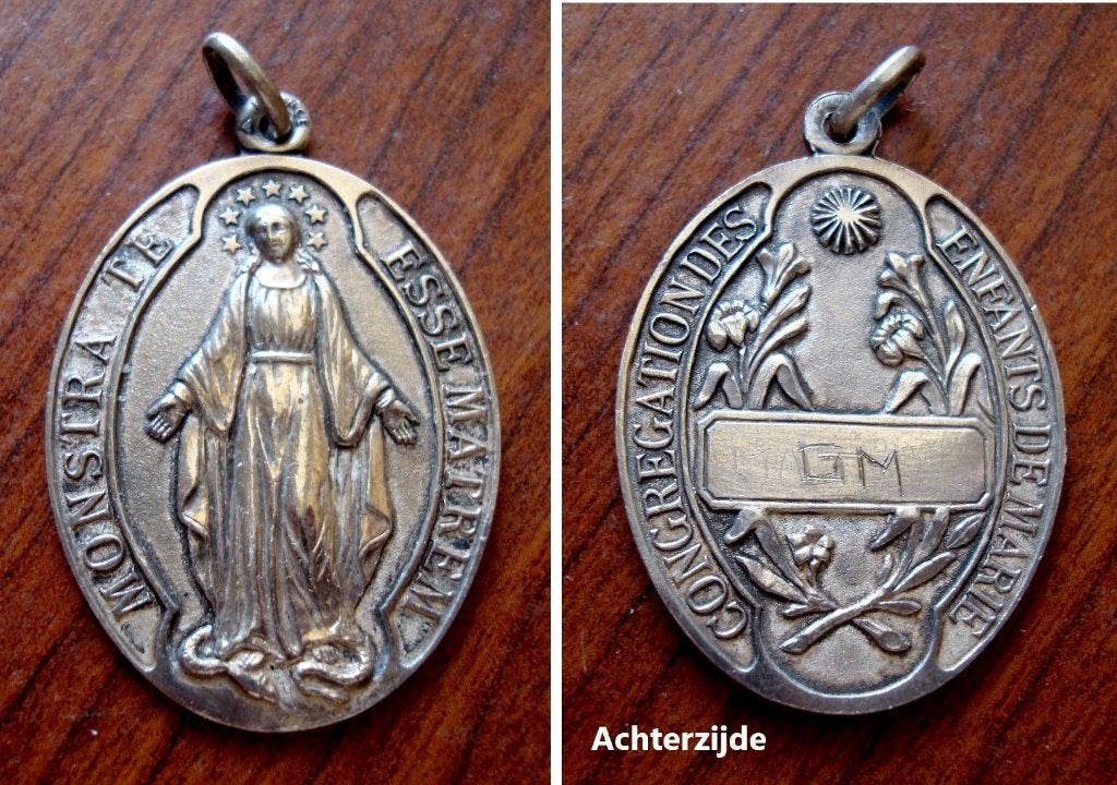 Communiemedaille met de maagd Maria, Collections, Envoi, Comme neuf, Autres types, Christianisme | Catholique