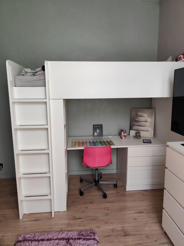 Ikea hoogslaper + bureau+ kleerkast., Ophalen, Zo goed als nieuw, Hoogslaper