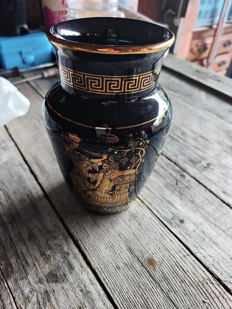 Vase grec décoratif en or 24 carats — fait main, Enlèvement ou Envoi