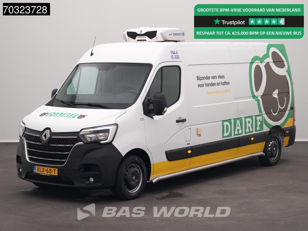 Renault Master 135PK Koelwagen L3H2 Zanotti Z350S-F LED Navi, Auto's, Stof, Gebruikt, Euro 6, 4 cilinders