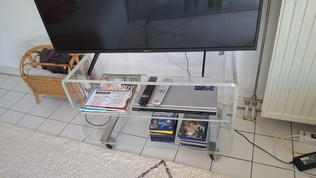 meuble TV vintage en lucite, Maison & Meubles, Lucite jaren '70, Moins de 100 cm, Enlèvement, Utilisé