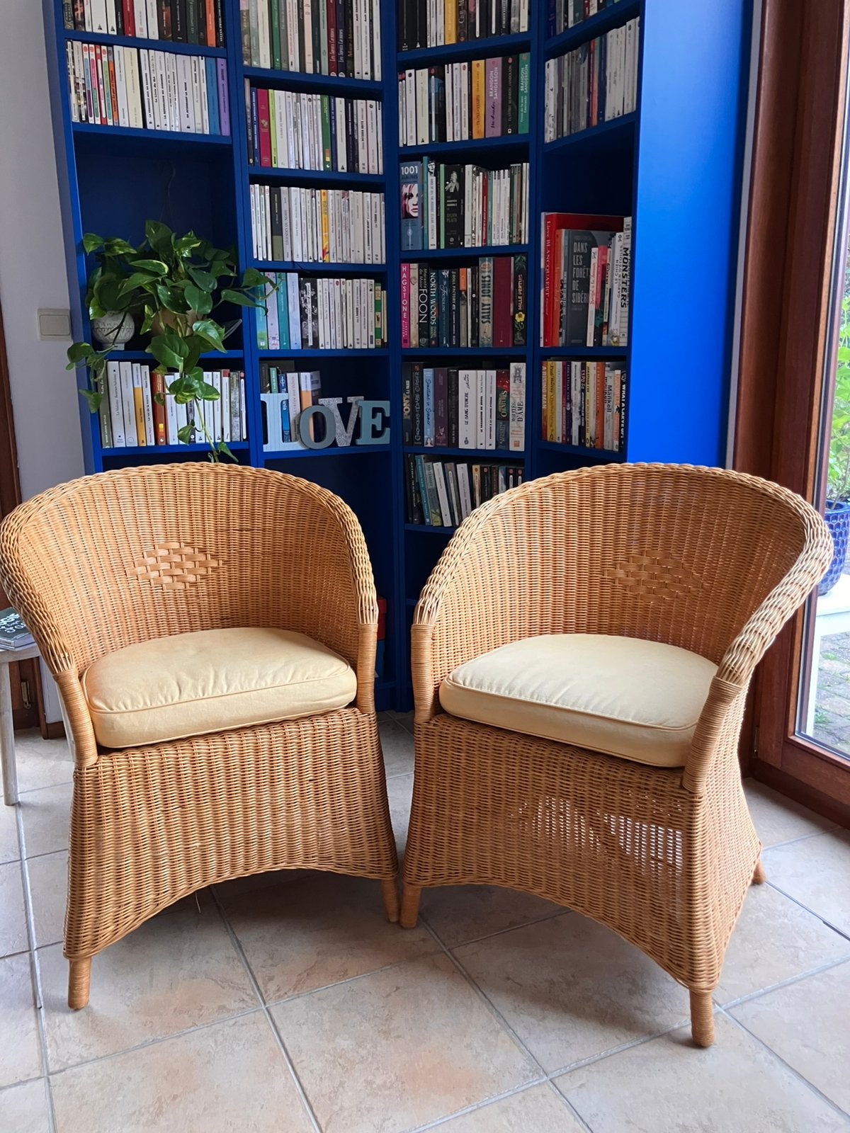 Deux chaises en osier, 75 à 100 cm, Osier ou Rotin, Comme neuf, Enlèvement