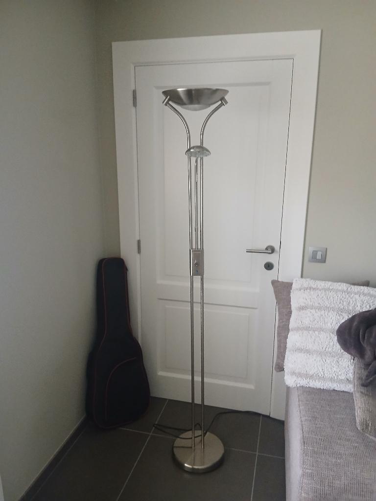 Vloerlamp met leeslamp, Ophalen, Gebruikt, Metaal