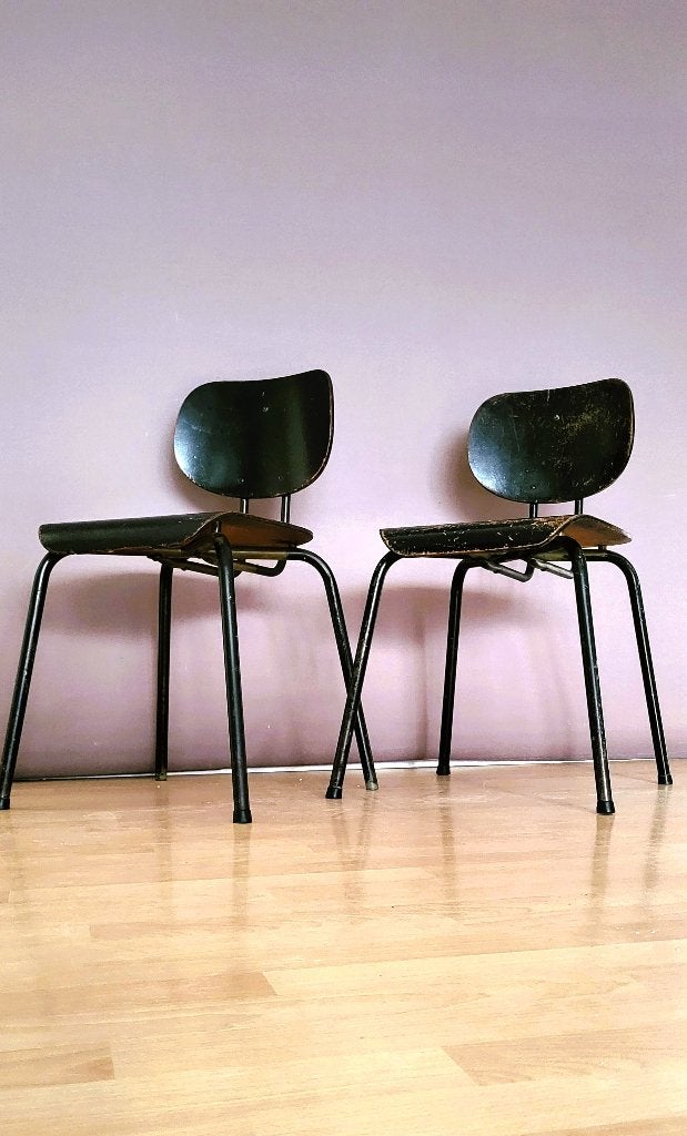 Willy Van der Meeren pour Tubax "Chaises CT 2", Maison & Meubles, Enlèvement ou Envoi, 50", Deux, Utilisé