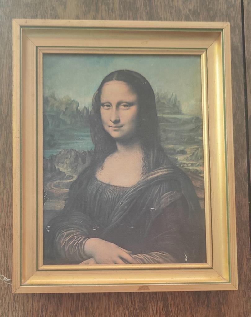 Vintage Mona Lisa reproductie, Antiek en Kunst, Ophalen of Verzenden