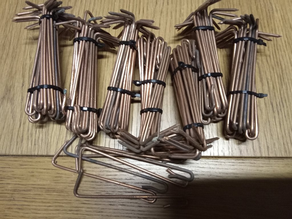 182 crochets 11cm cuivre pour ardoises 1kg,700gr, Enlèvement