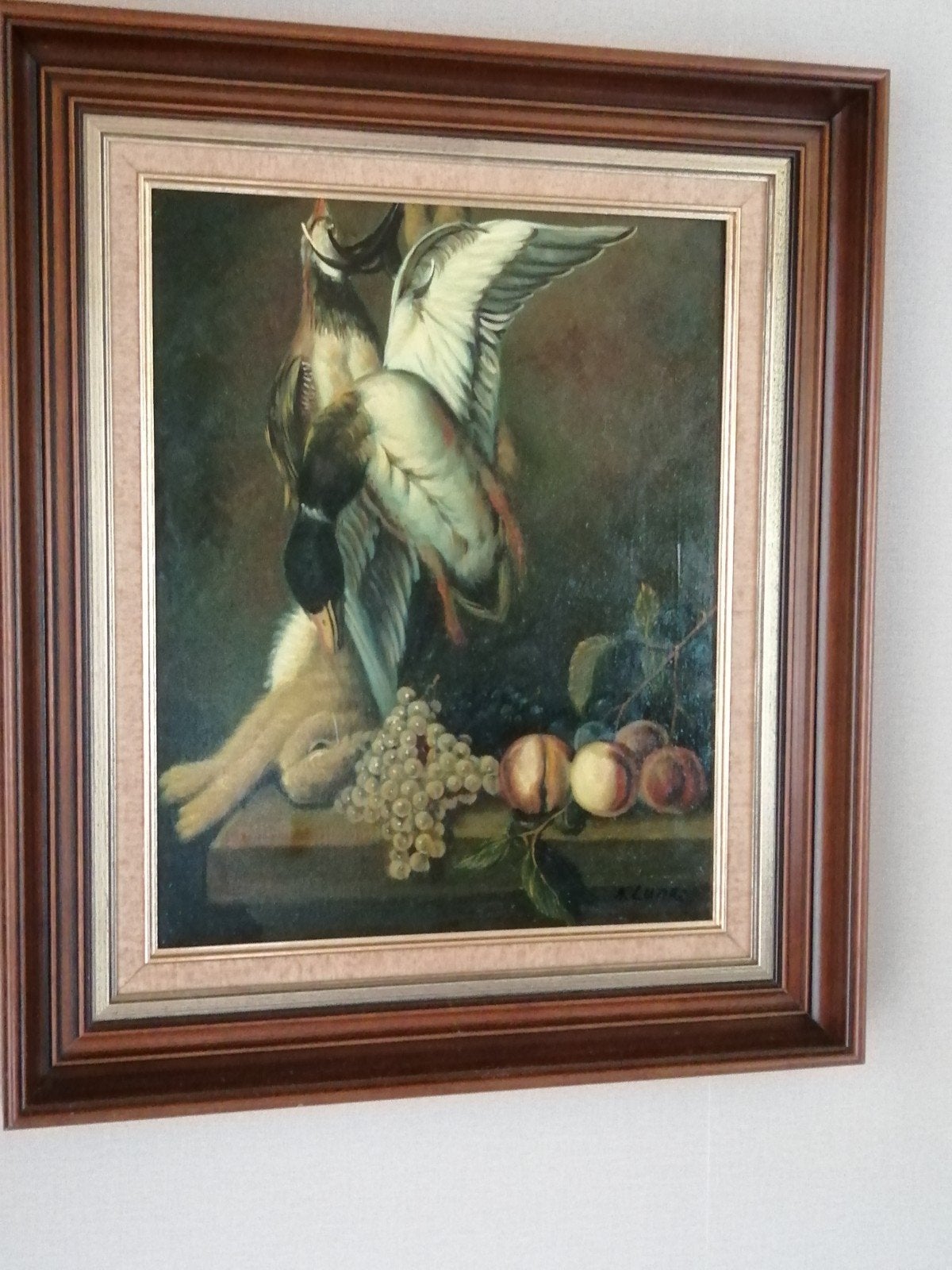 stilleven jacht grootte 57 cm x 67 cm, Ophalen, Doek, Realistisch, Stilleven