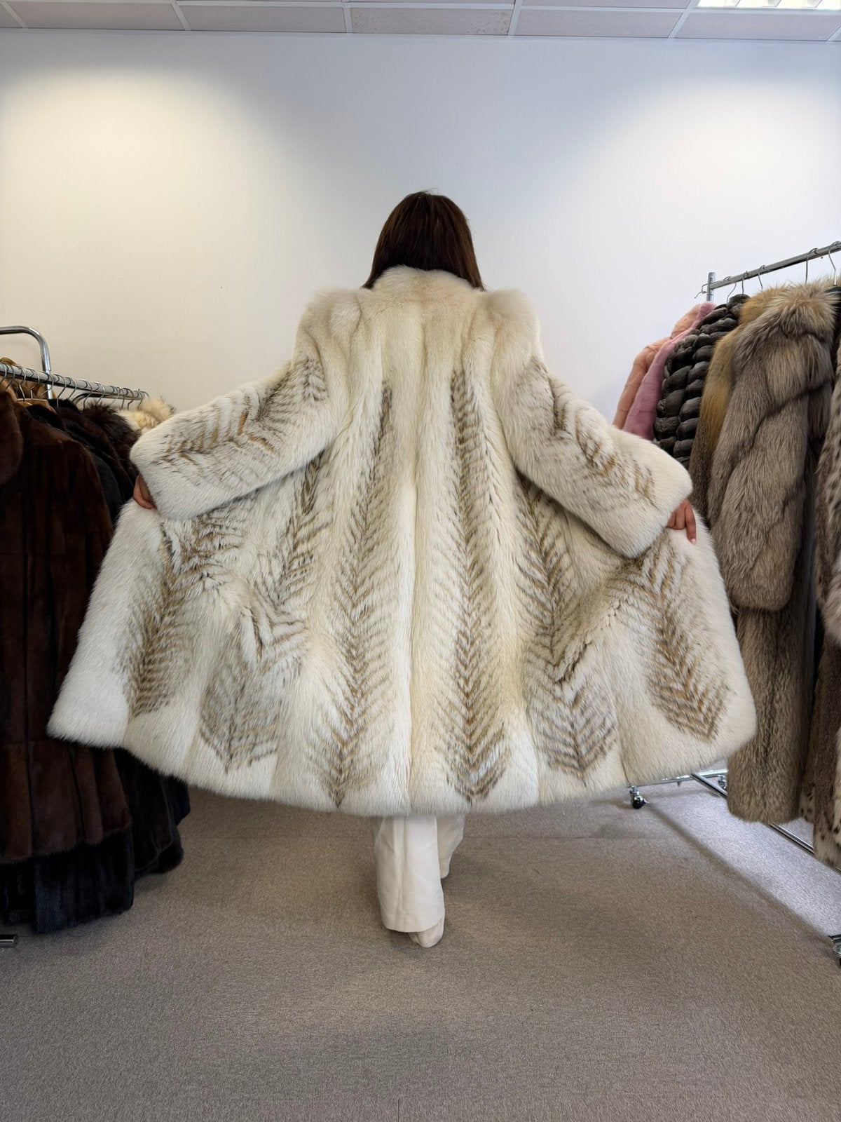 Luxe vossenbontjas witte Medium maat in perfecte staat, Ophalen of Verzenden, Zo goed als nieuw