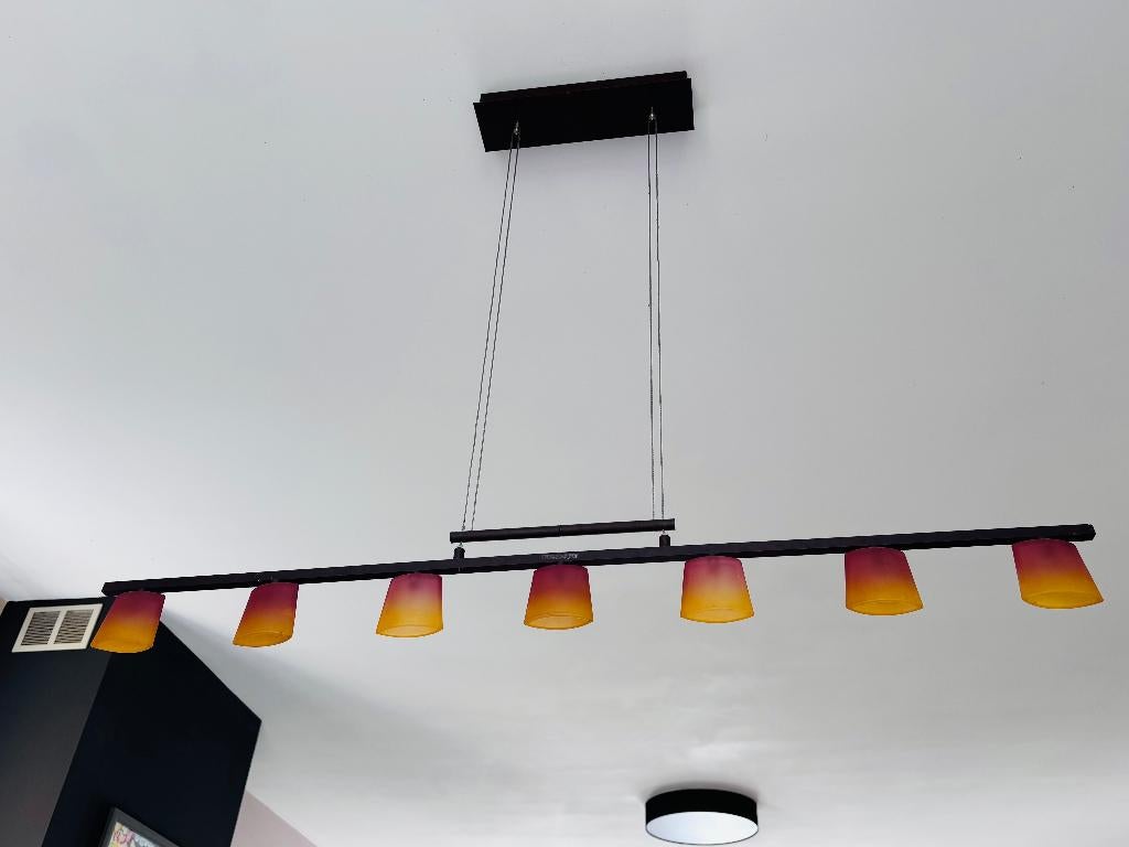 beau lustre design massive, Maison & Meubles, Lampes | Lustres, Enlèvement, Utilisé, Verre, Contemporain