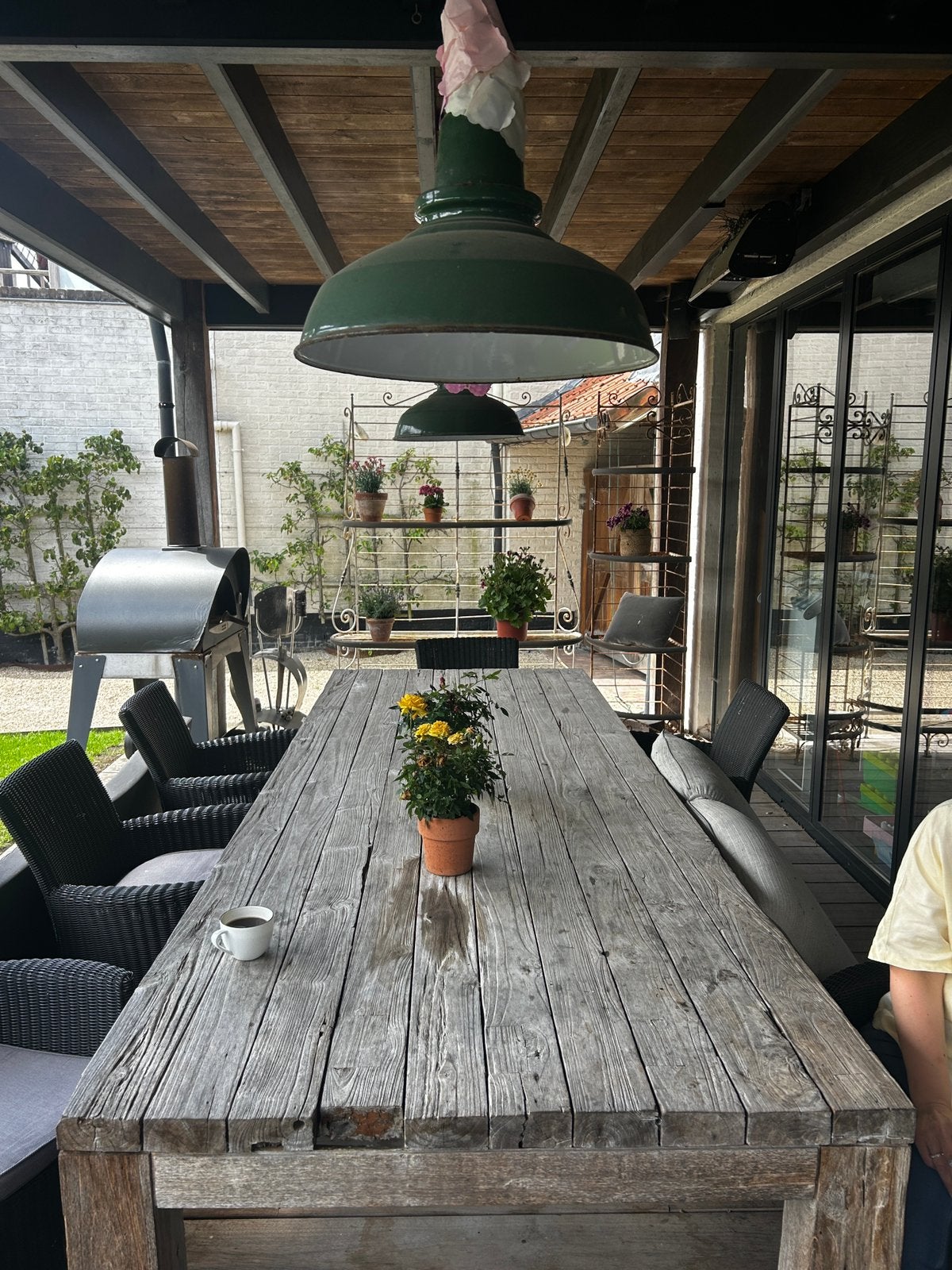 Teak Tuintafel en stoelen, Tuin en Terras, Tuinsets en Loungesets, Ophalen, Zo goed als nieuw