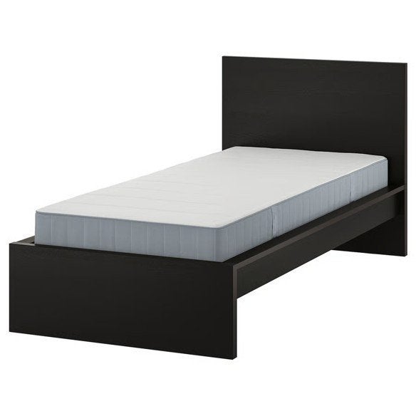 Ikea Malm eenpersoonsbed frame + lattenbodem in zwart, Ophalen, 90 cm, Eenpersoons, Zwart