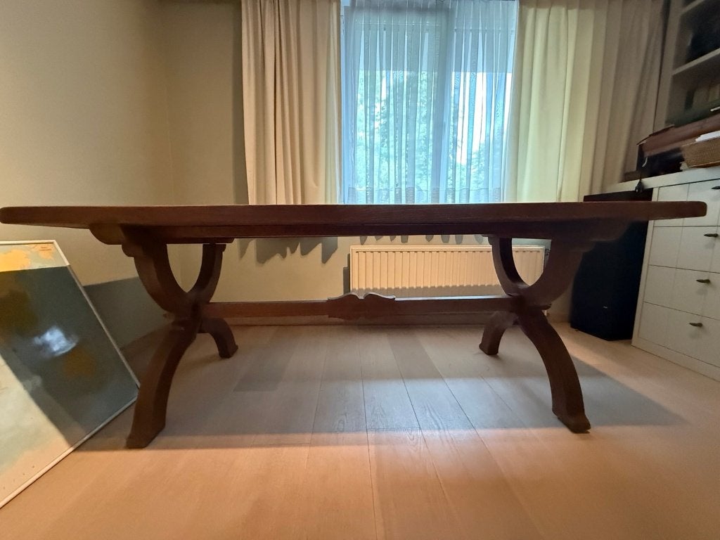 Massief houten eettafel – rustieke Spaanse stijl, Ophalen