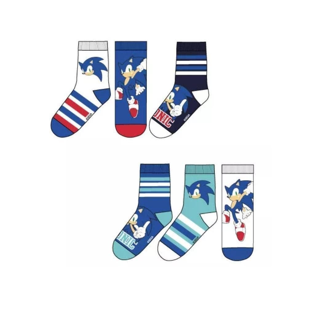 Sonic the Hedgehog Sokken - 3 paar - Maat 23/26, Sonic, Nieuw, Ophalen of Verzenden, Jongen