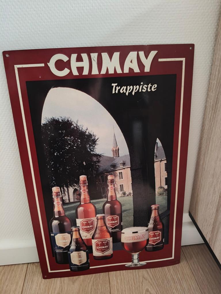 Chimay reclamebord, Verzamelen, Biermerken, Ophalen of Verzenden, Gebruikt, Reclamebord, Plaat of Schild, Overige merken