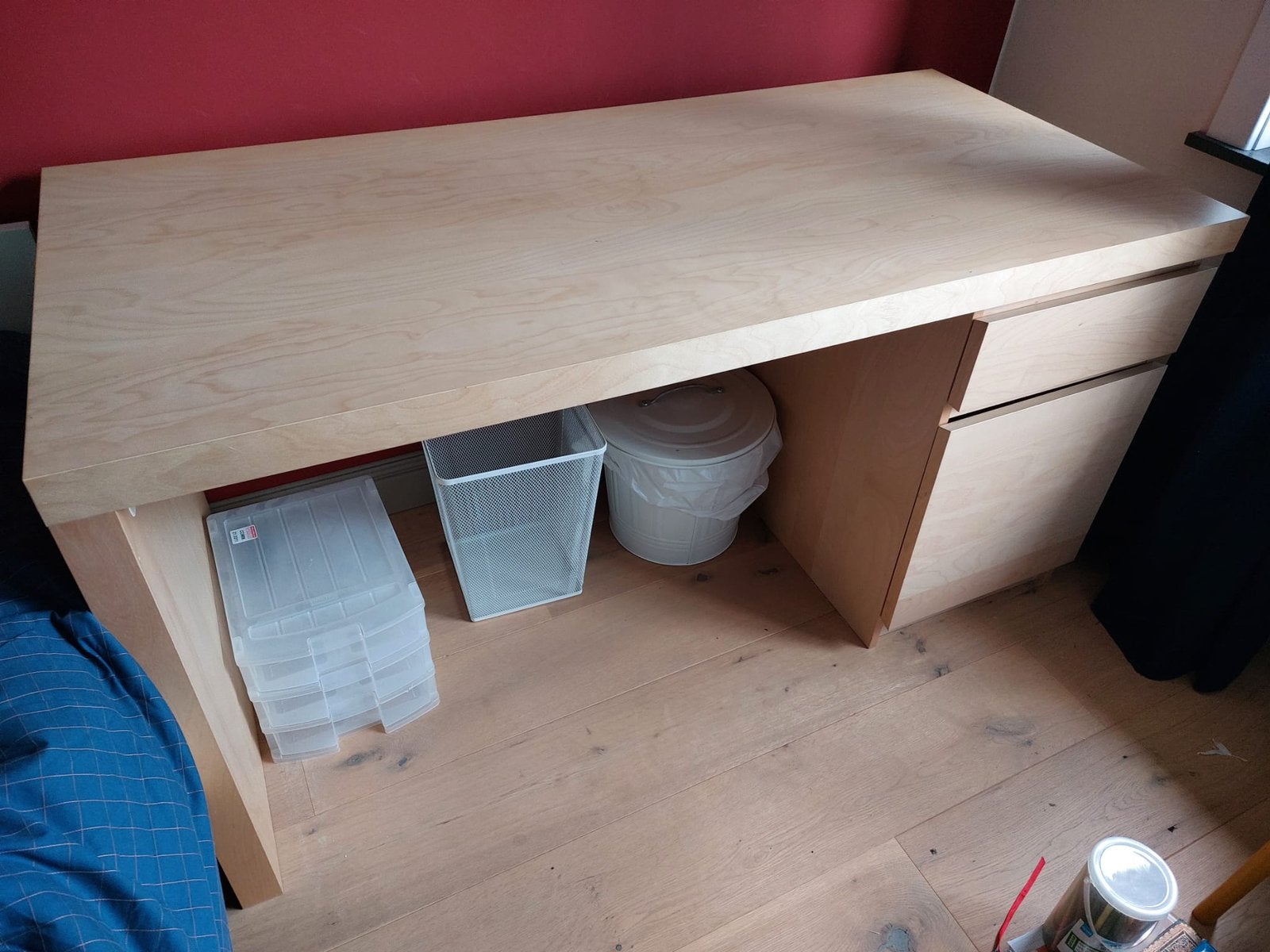 Bureau - placage de chêne, Enlèvement, Comme neuf, IKEA, Beige
