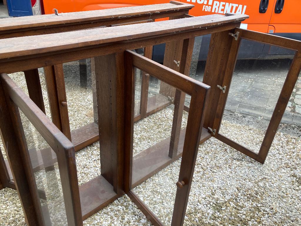 GRATIS Glazen kasten -boekenkast, Ophalen, Gebruikt, Eikenhout, Klassiek
