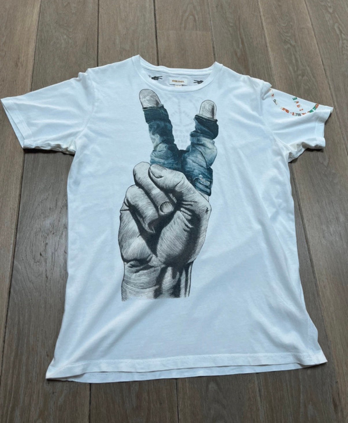 Diesel T-shirt voor heren, Kleding | Heren, T-shirts, Ophalen of Verzenden, Zo goed als nieuw, Wit