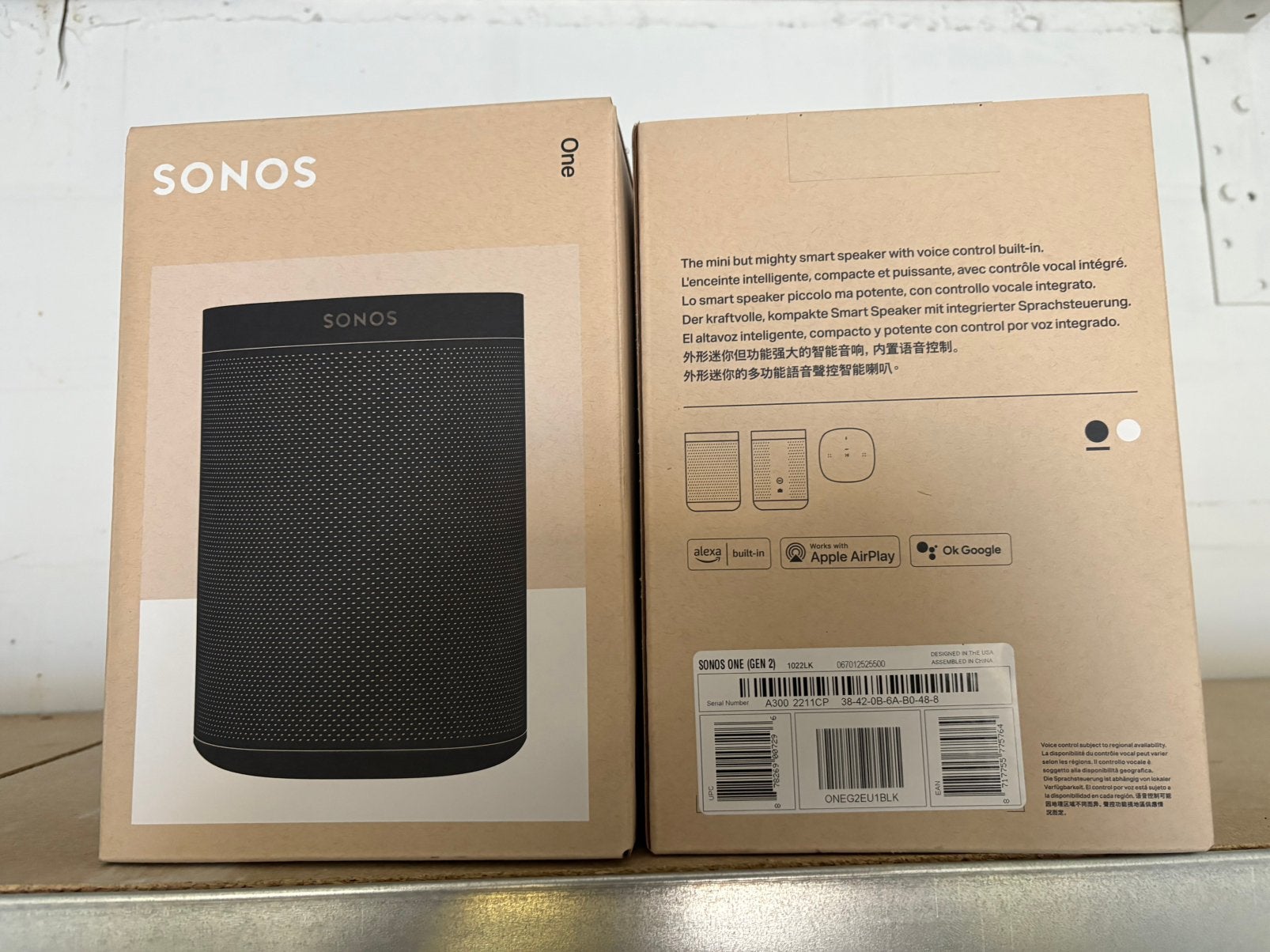 Sonos One 2nd Gen 2 stuks, Ophalen of Verzenden, Nieuw, Sonos