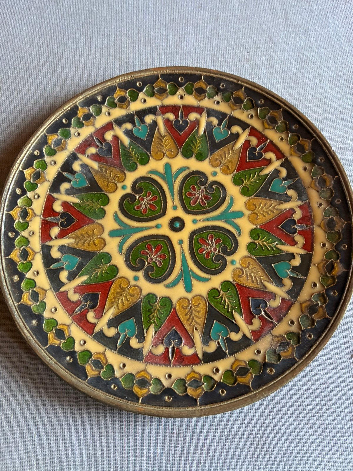 Grieks byzantyns wandbordje cloisonne, Antiek en Kunst, Antiek | Email, Ophalen