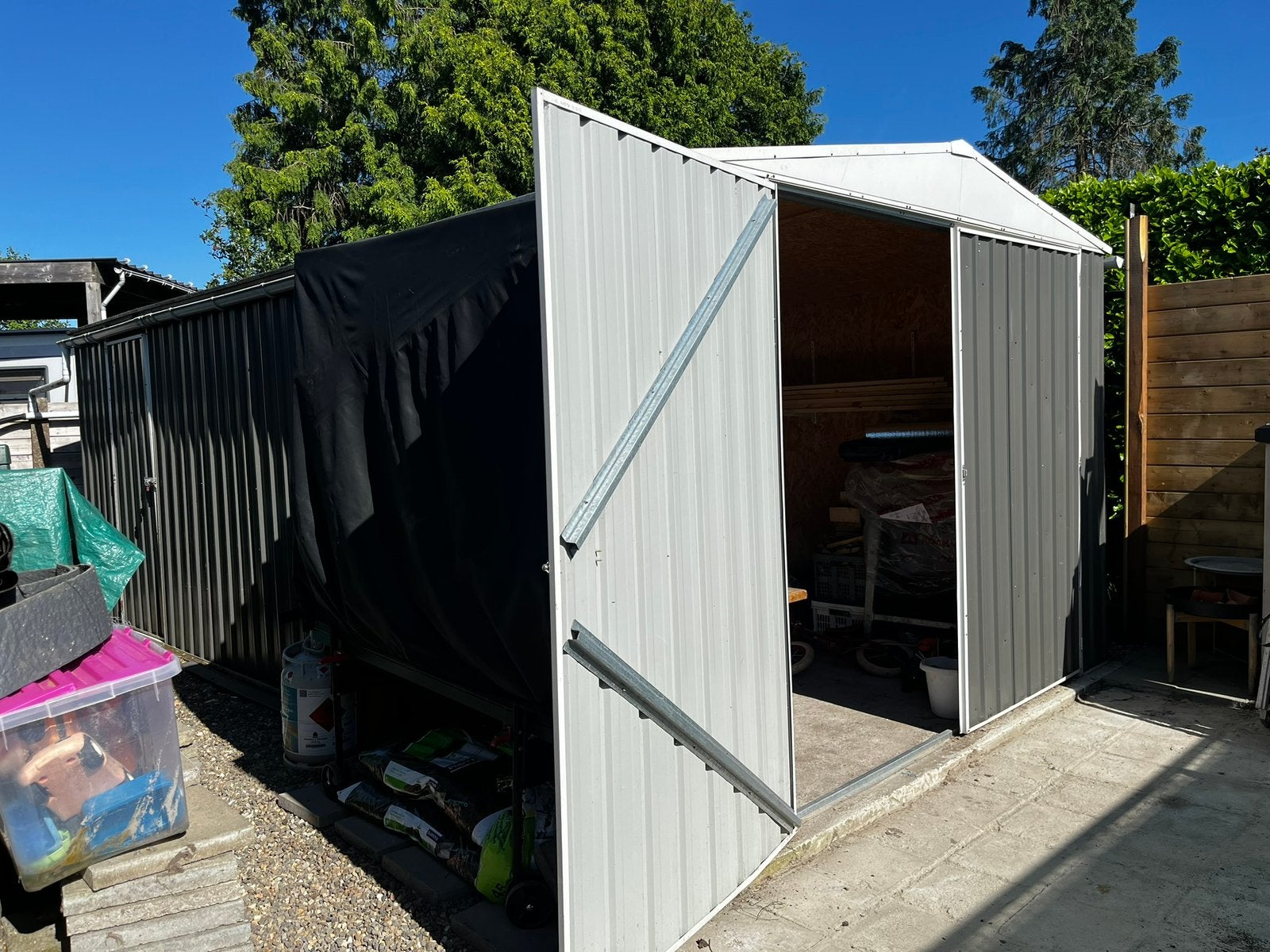 IJzeren garagebox, Ophalen, Overige typen, Zonder ramen, Metaal