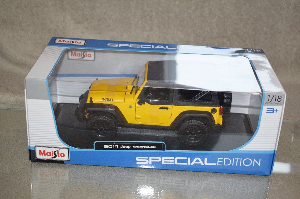 miniature automobile 1:18 neuf maisto 2014 jeep jaune, Enlèvement ou Envoi, Neuf, Maisto