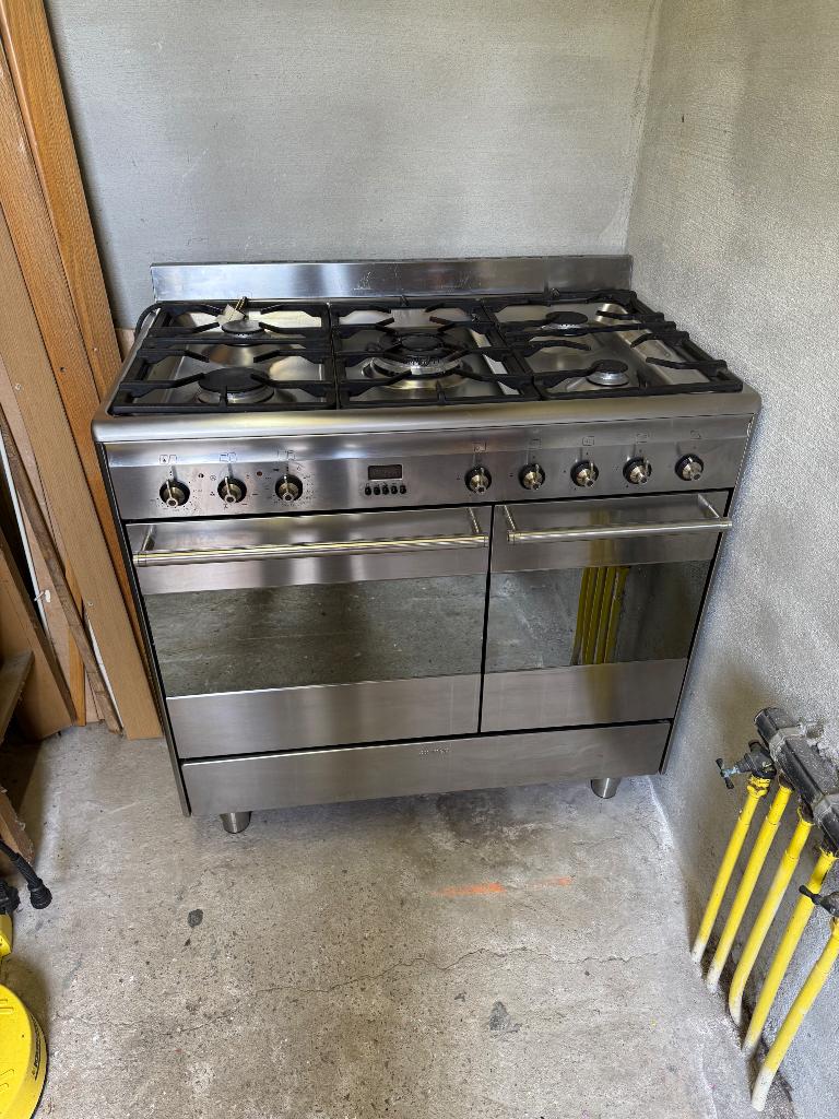 Smeg fornuis/oven + dampkap, Ophalen, Gebruikt, 60 cm of meer, Gas