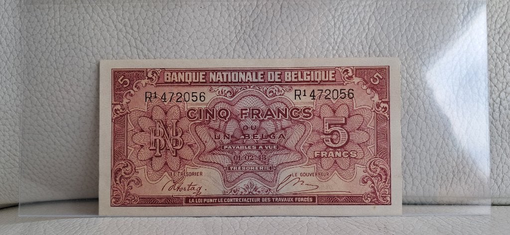 5 frank / 1 Belga 1943 - Unc biljet, Postzegels en Munten, Bankbiljetten | België, Verzenden, Los biljet