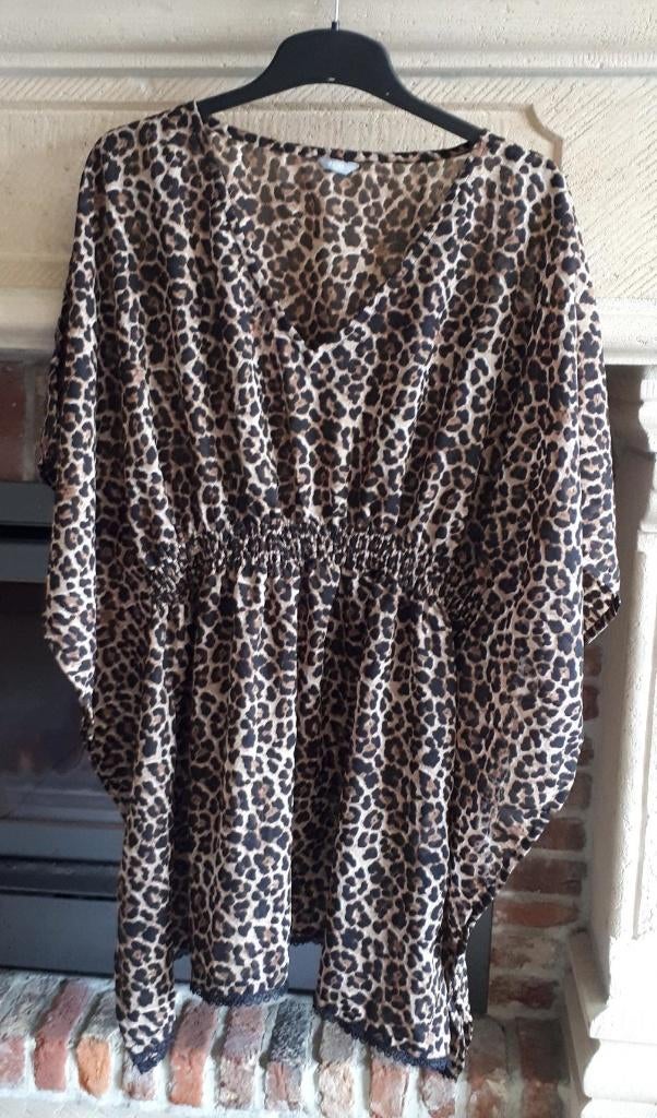 Zeeman - tuniek/blouse - maat 44/46- zwart/bruin print-nieuw, Verzenden, Zeeman, Zwart, Maat 42/44 (L)