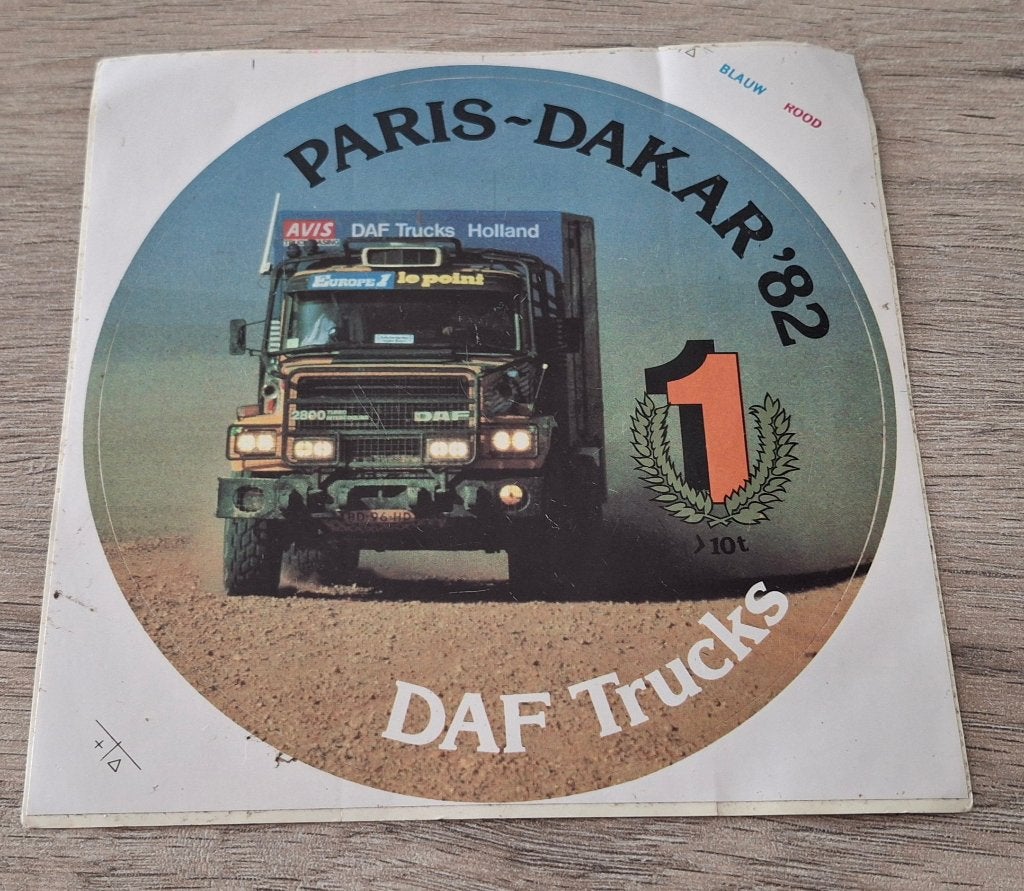 Sticker DAF Truck Parijs Dakar 1982 autorally, Ophalen of Verzenden, Zo goed als nieuw, Auto of Motor