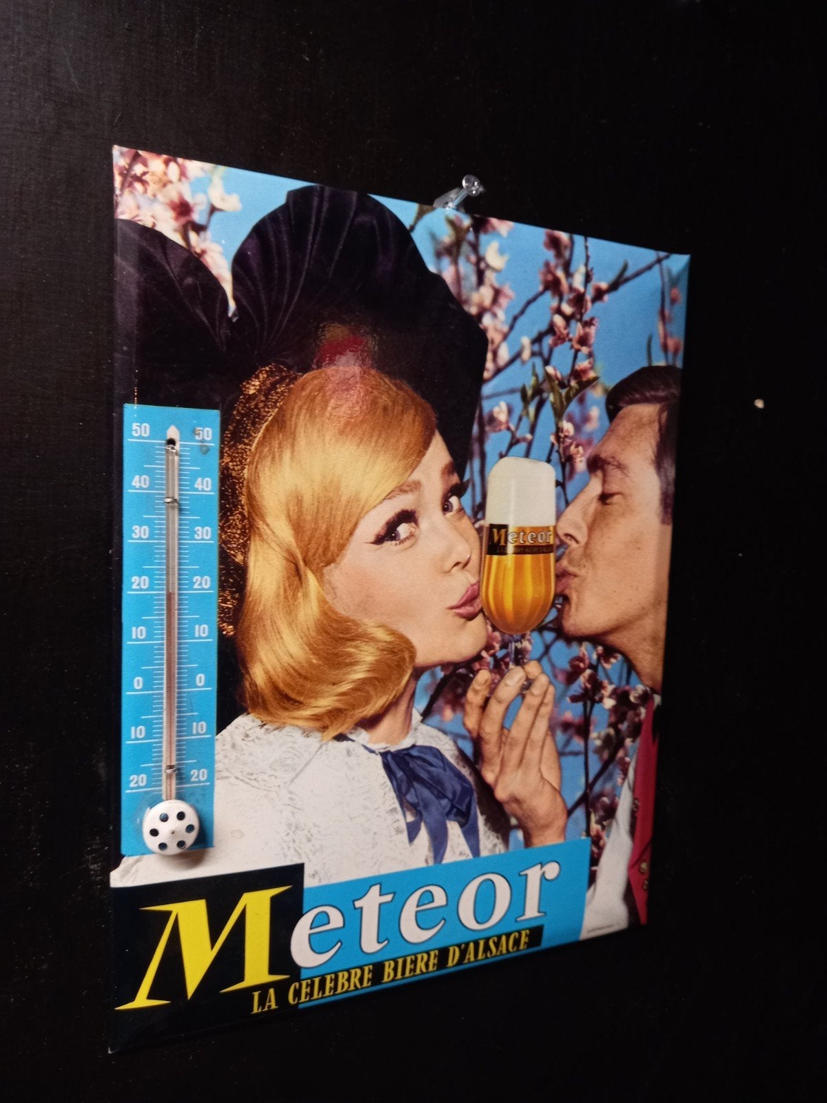 Vintage Meteor bier reclame thermometer – jaren 60 – Alsace, Enlèvement