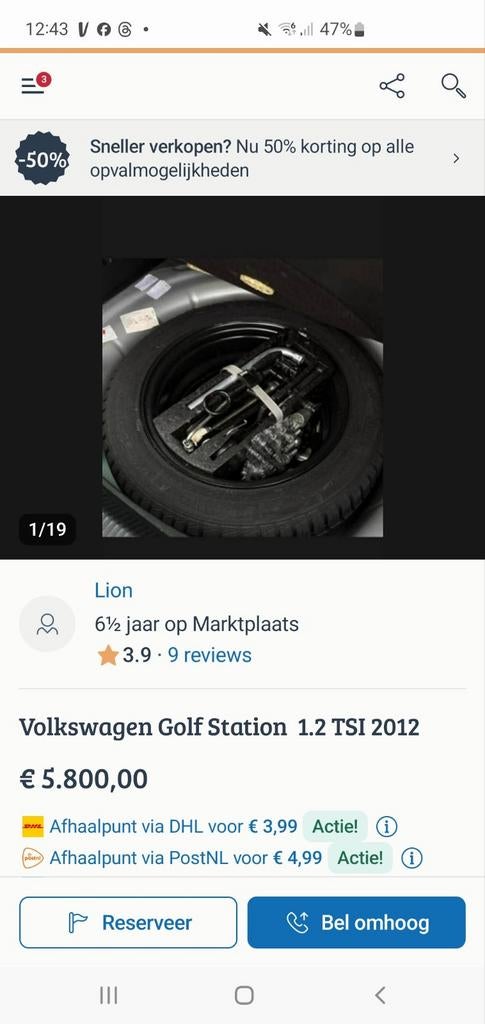 Volkswagen Golf Station 1.2 2012, Elektronische apparatuur, Wasmachines