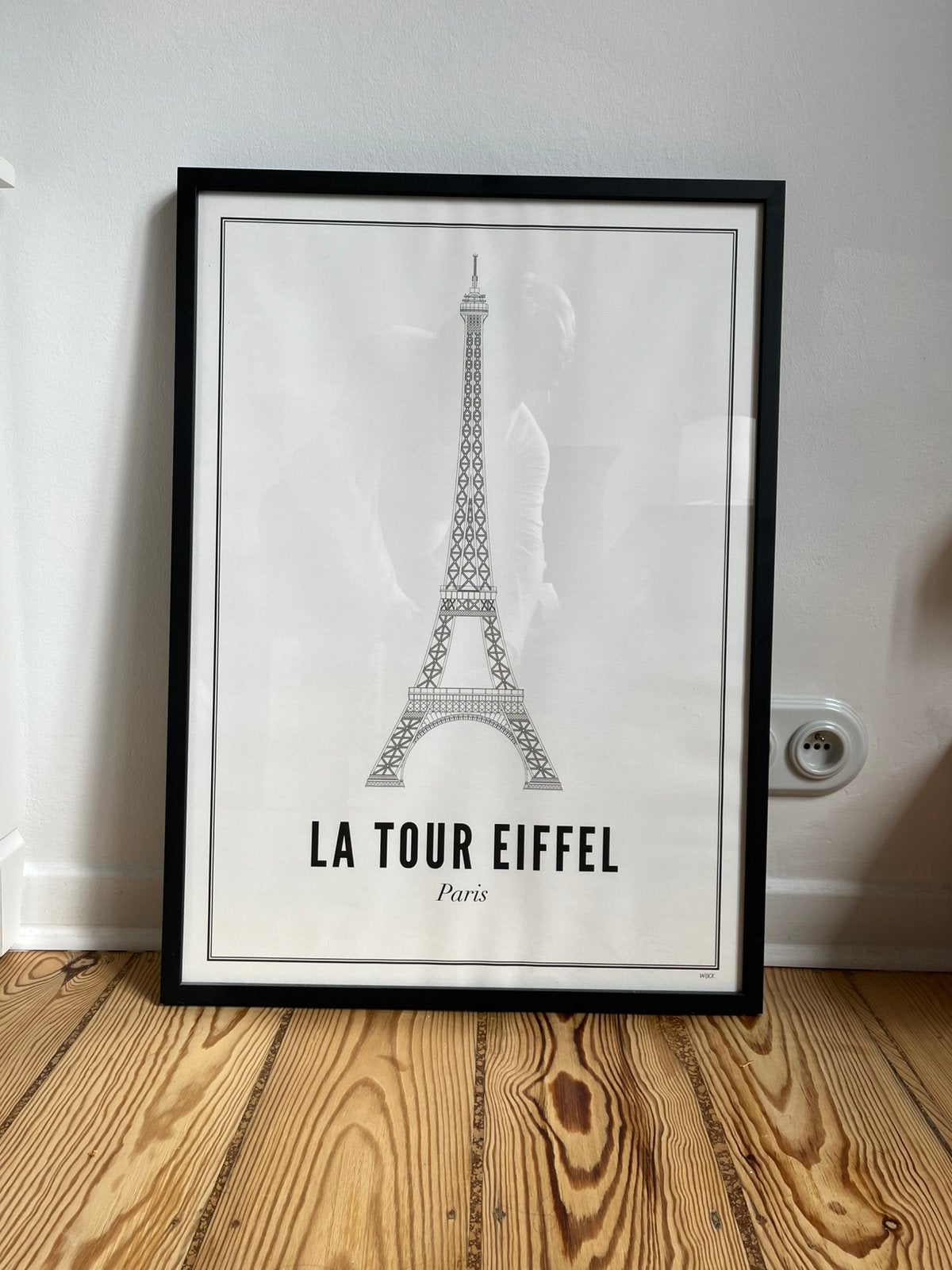 Poster et cadre Tour Eiffel de marque Wijck, TV, Hi-fi & Vidéo, Noir, Avec verre, Comme neuf, Enlèvement