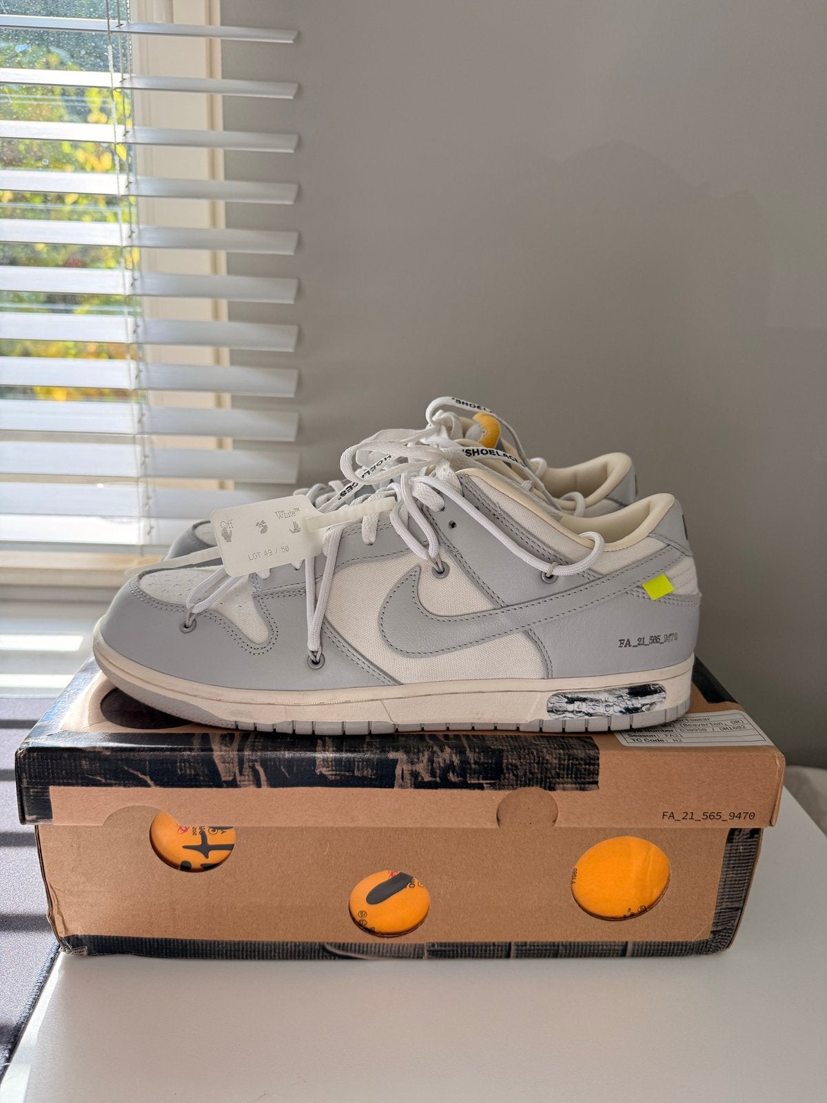 Nike Dunk Low Off White Lot 49, Porté, Blanc, Baskets, Envoi