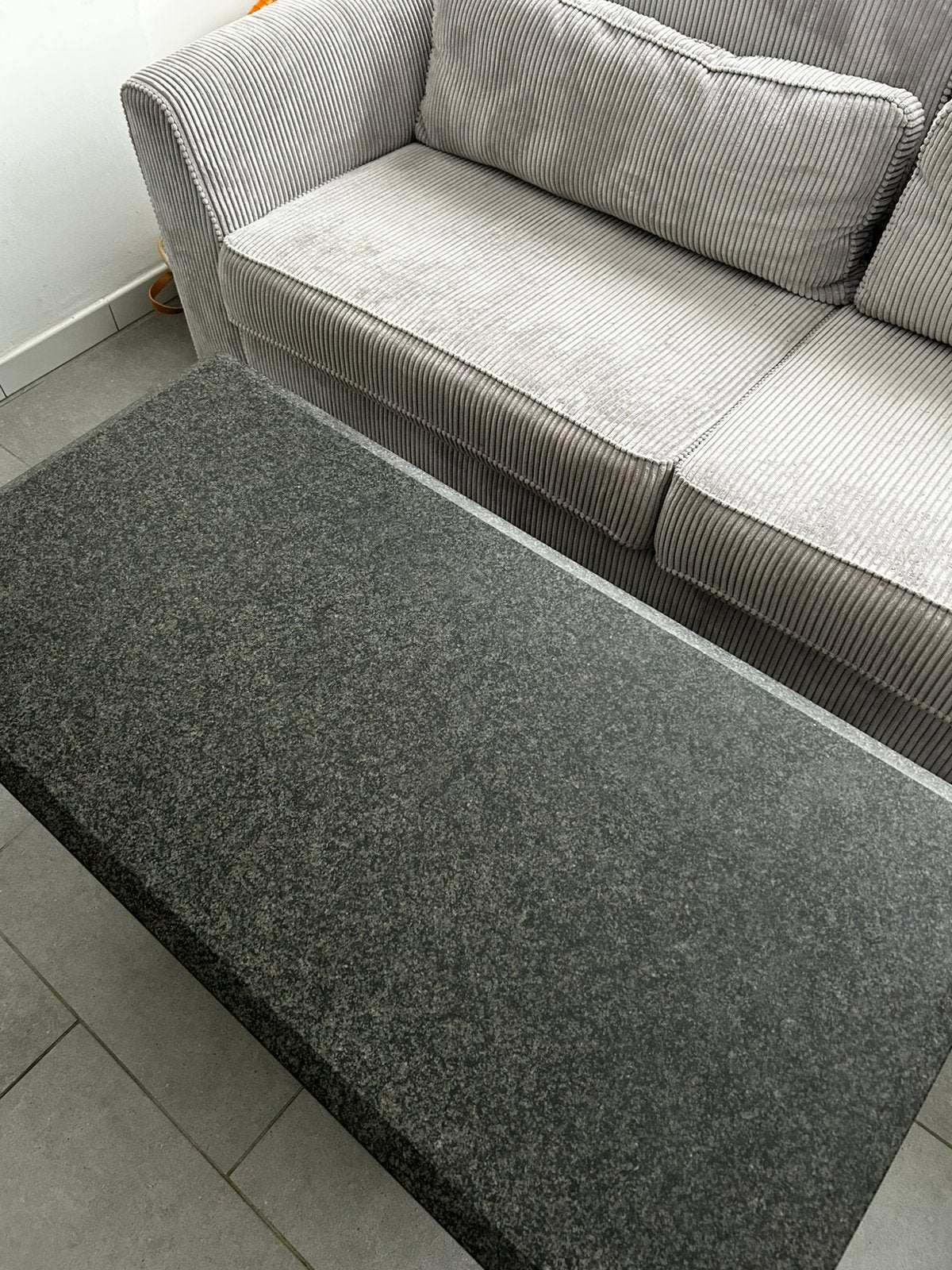 Table basse en marbre noir/gris foncé, Enlèvement, Comme neuf