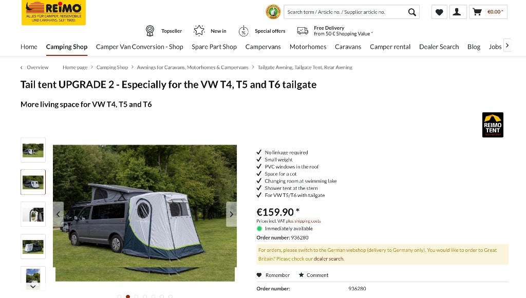 Achtertent VW Califirnia T5/T6, Caravans en Kamperen, Ophalen, Zo goed als nieuw
