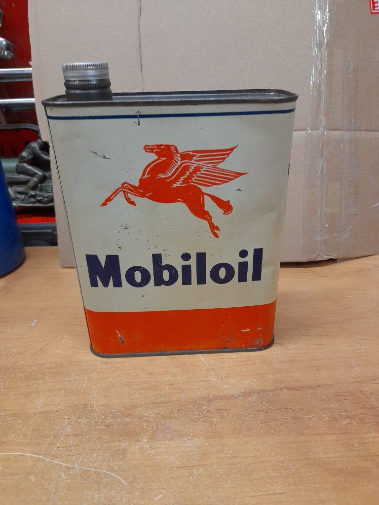 ancien bidon huile vide mobil mobiloil AF, Collections, Envoi, Utilisé, Autres types