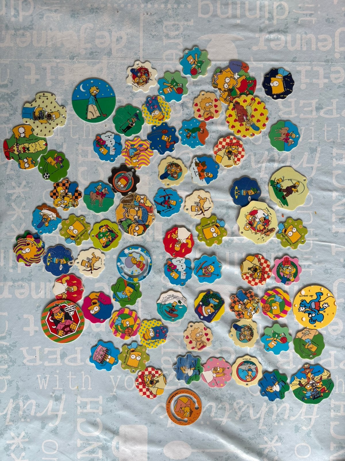 Lot van 68 The Simpsons Croky flippos, Collections, Enlèvement ou Envoi